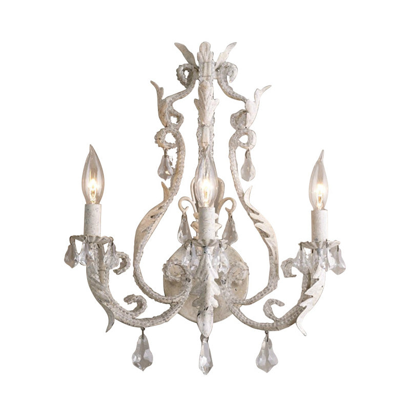 Élise Traditional Candlestick 3-Head Crystal Wall Sconce