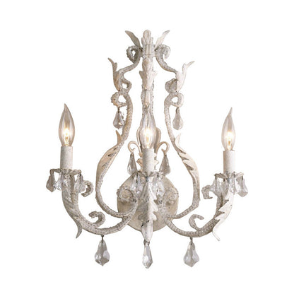 Élise Traditional Candlestick 3-Head Crystal Wall Sconce