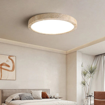 Juliette Ellipse Travertine Stone Ceiling Light