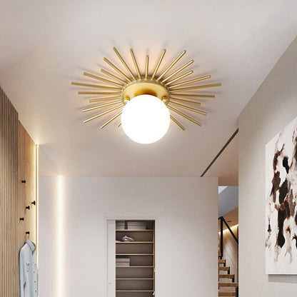 Amélie Frosted Glass Gold Flush Mount Ceiling Light