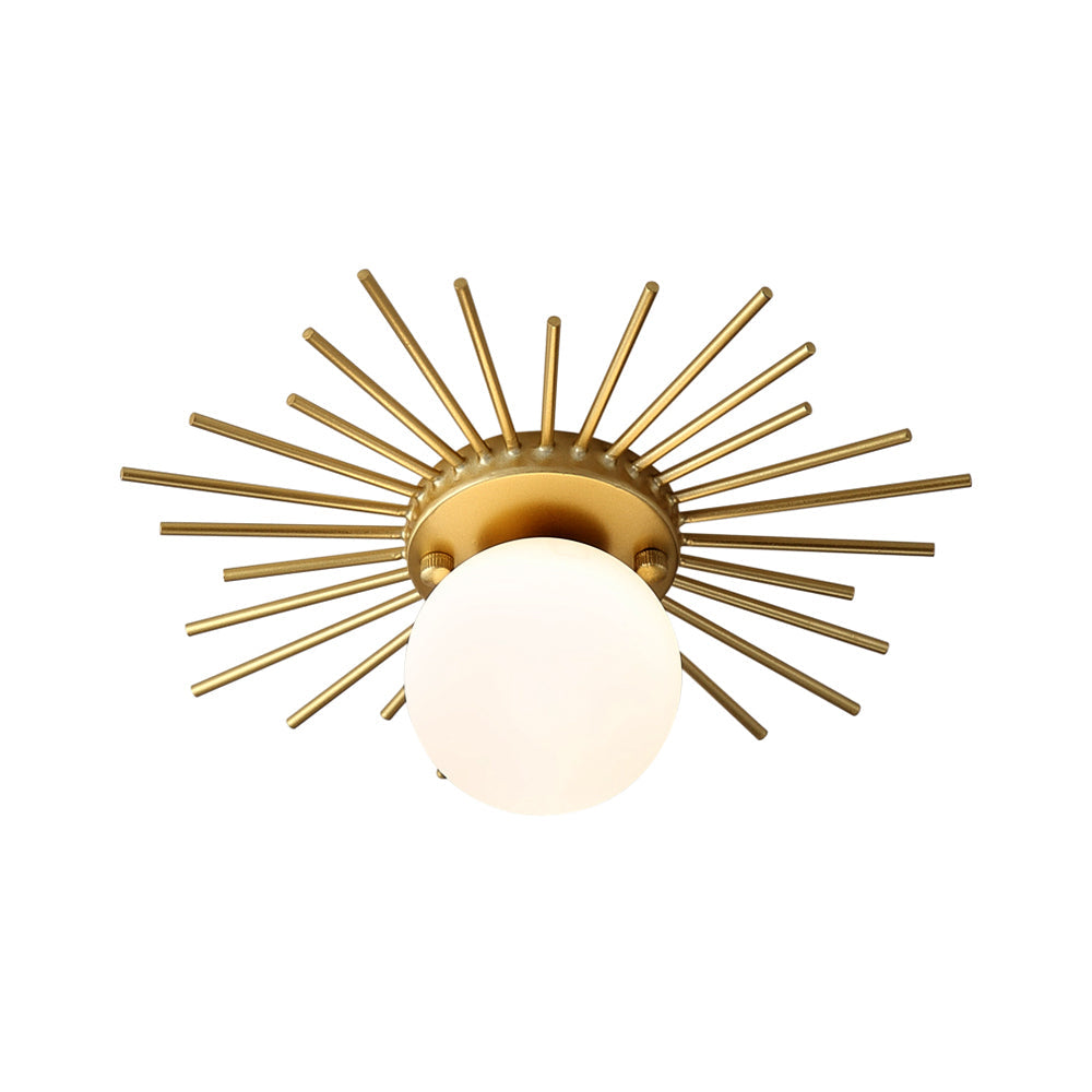 Amélie Frosted Glass Gold Flush Mount Ceiling Light