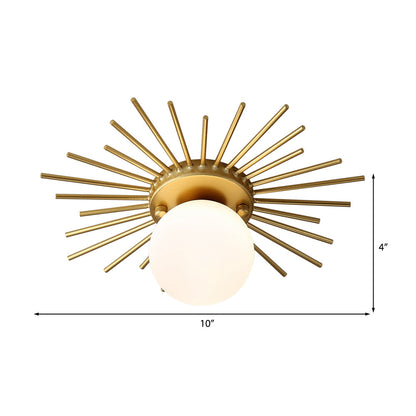 Amélie Frosted Glass Gold Flush Mount Ceiling Light