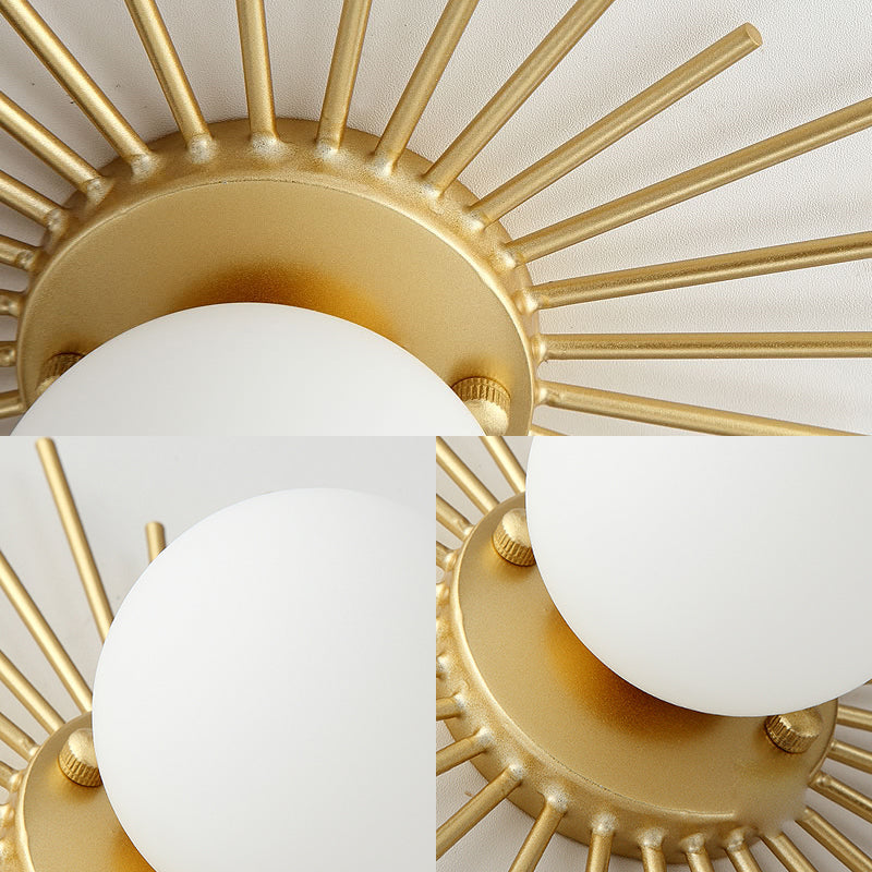 Amélie Frosted Glass Gold Flush Mount Ceiling Light