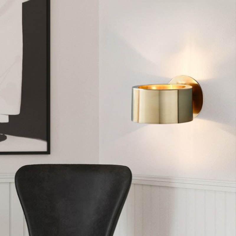 Élise Gold Drum Wall Light Minimalist Sconce