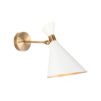 Sophie Modern Flared Wall Sconce – Black/White Metal, 5 to 9 Inch