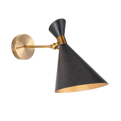 Sophie Modern Flared Wall Sconce – Black/White Metal, 5 to 9 Inch