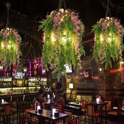 Aurélie Green Plant Design Industrial 4-Light Metal Chandelier