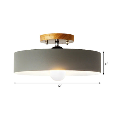 Aurélie Modern Drum Semi Flush Ceiling Light