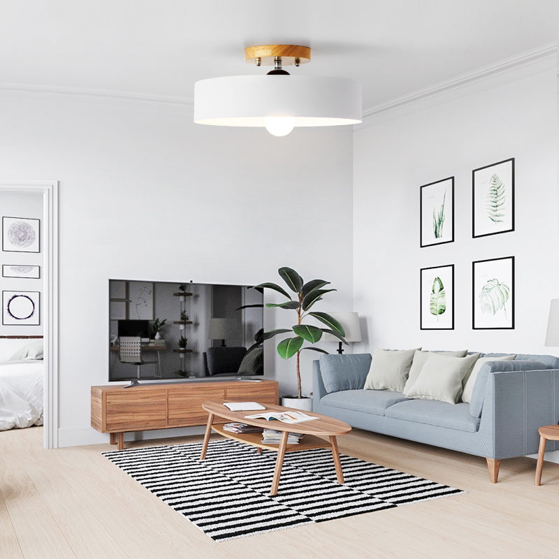 Aurélie Modern Drum Semi Flush Ceiling Light