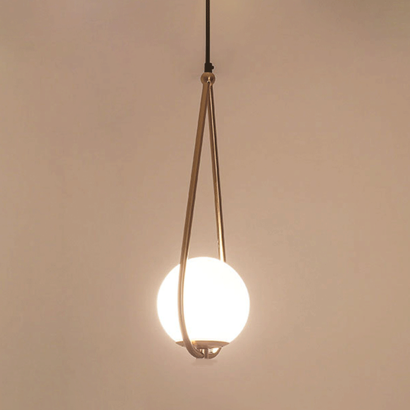Isabelle Teardrop Brass Pendant Light with Cream Glass Shade