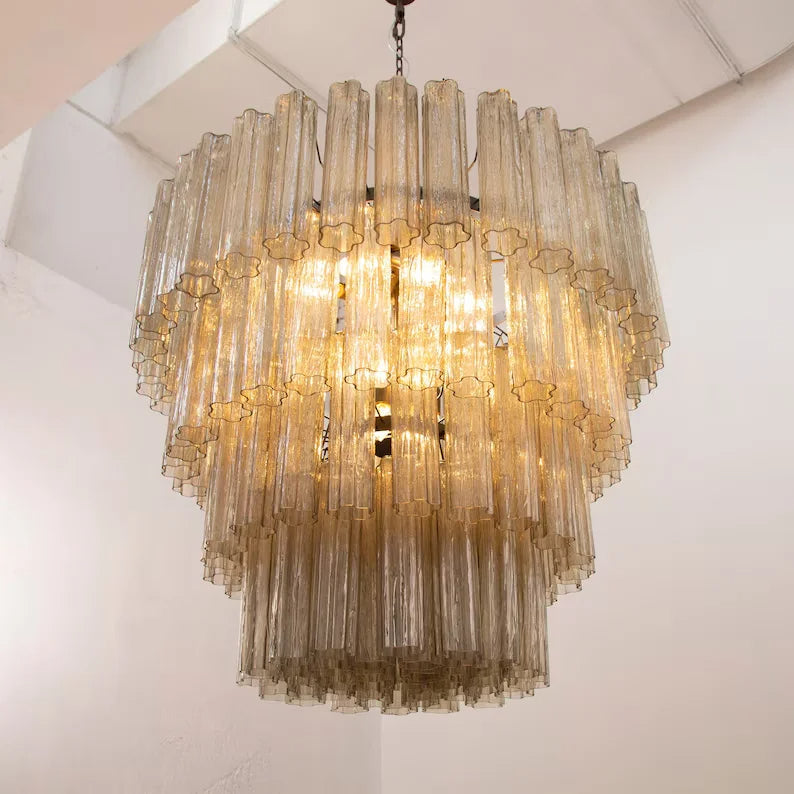 Noémie Smoked Glass Layered Chandelier
