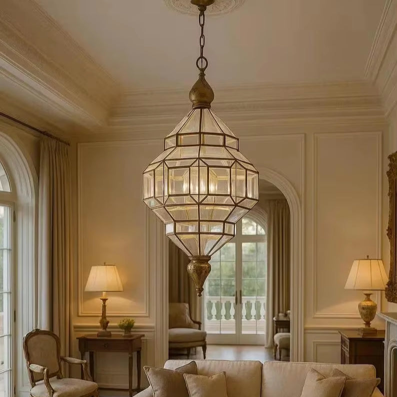 Sophie Dimlux Glass & Brass Pendant Light