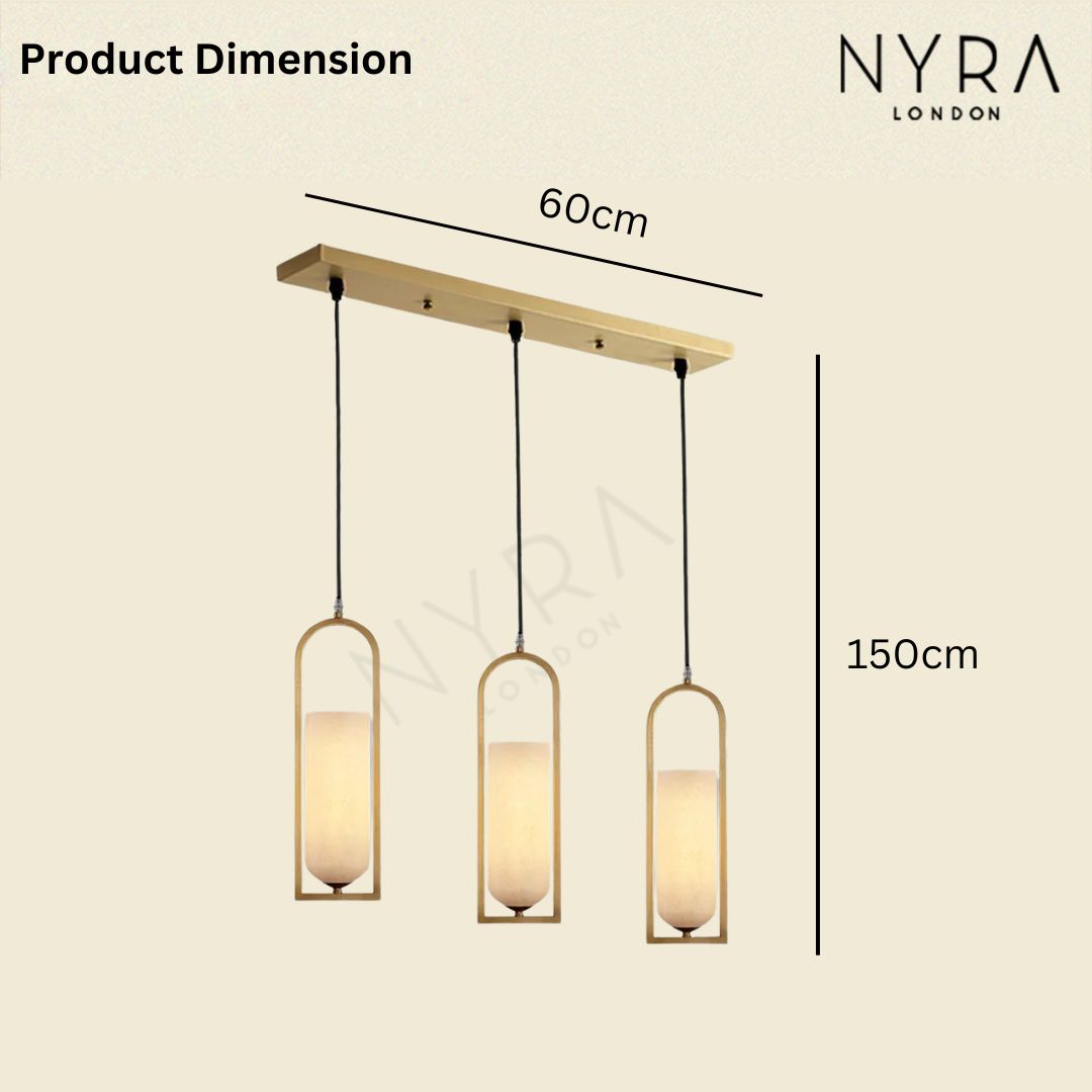 Isabelle Alabaster & Brass Pendant Light