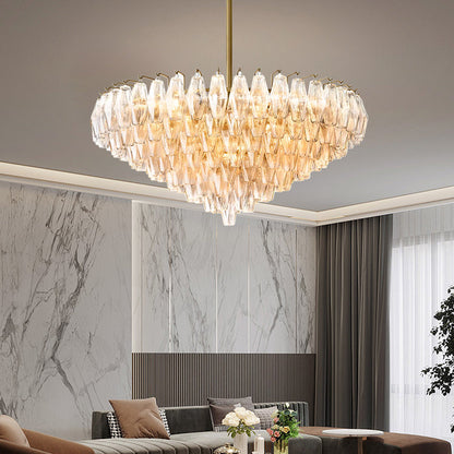 Amélie Amber Glass Circular Chandelier