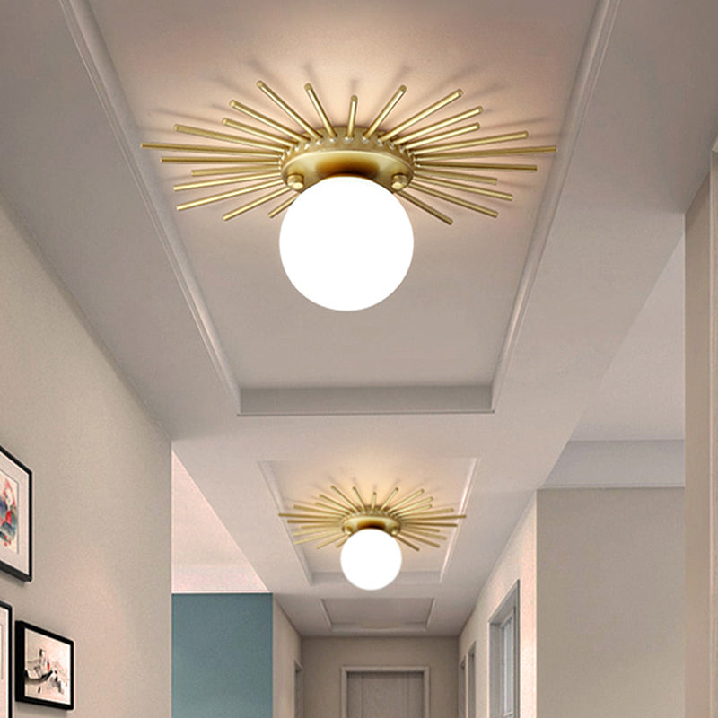 Amélie Frosted Glass Gold Flush Mount Ceiling Light
