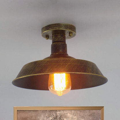 Margaux Farmhouse Barn Shade Metal Semi Flush Ceiling Light