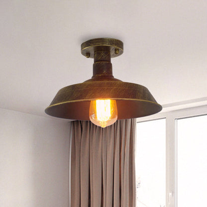 Margaux Farmhouse Barn Shade Metal Semi Flush Ceiling Light