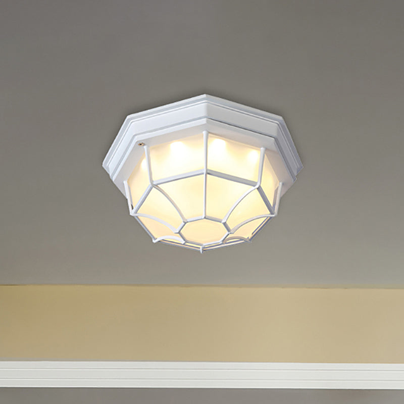 Isabelle Geometric Frosted Glass LED Flush Ceiling Light