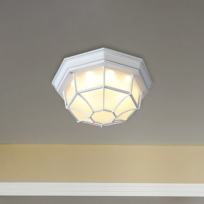Isabelle Geometric Frosted Glass LED Flush Ceiling Light