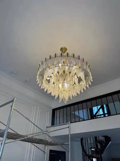 Beatrice Glass Leaf Artisan Chandelier