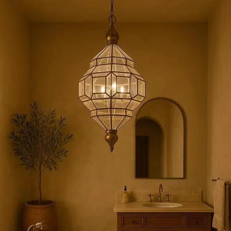 Sophie Dimlux Glass & Brass Pendant Light