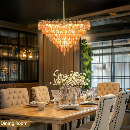 Amélie Amber Glass Circular Chandelier