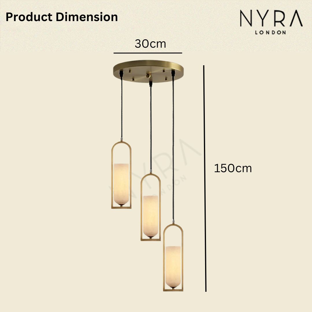 Isabelle Alabaster & Brass Pendant Light