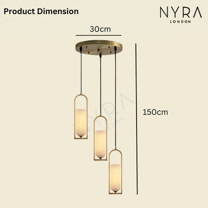 Isabelle Alabaster & Brass Pendant Light