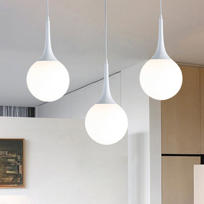 Sophie Contemporary White Glass Globe Pendant Light