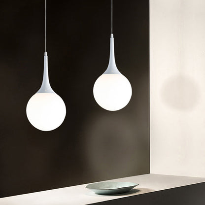 Sophie Contemporary White Glass Globe Pendant Light