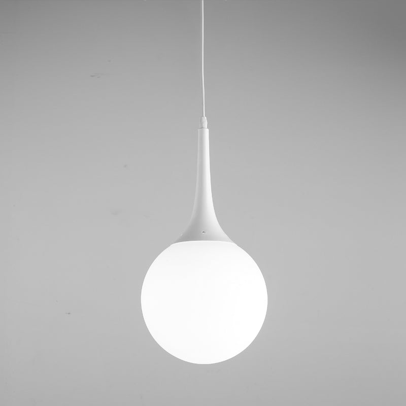 Sophie Contemporary White Glass Globe Pendant Light