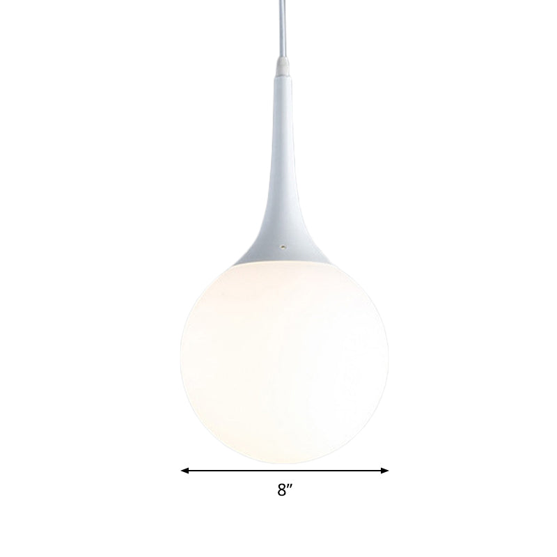 Sophie Contemporary White Glass Globe Pendant Light