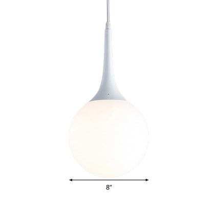 Sophie Contemporary White Glass Globe Pendant Light