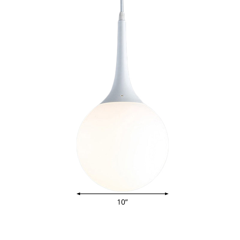 Sophie Contemporary White Glass Globe Pendant Light