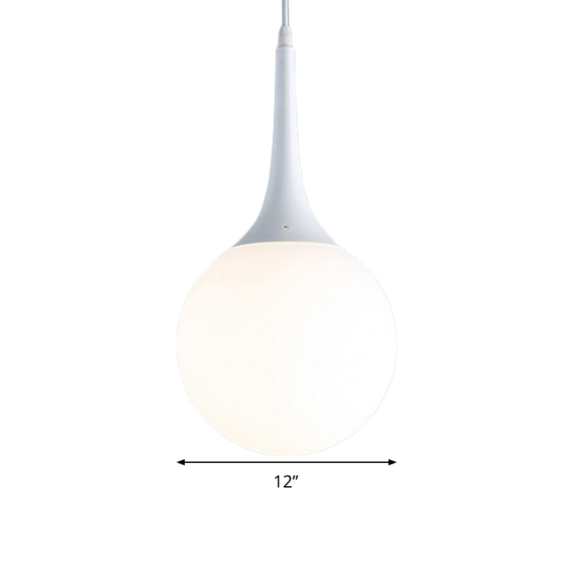 Sophie Contemporary White Glass Globe Pendant Light