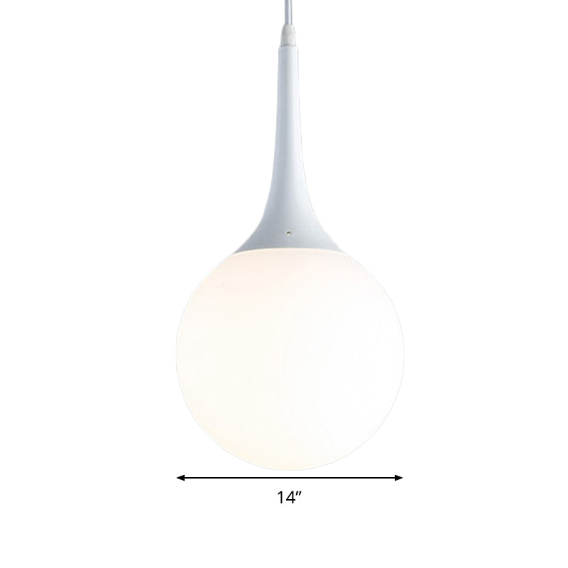 Sophie Contemporary White Glass Globe Pendant Light