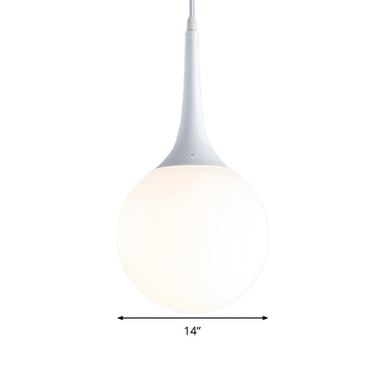 Sophie Contemporary White Glass Globe Pendant Light