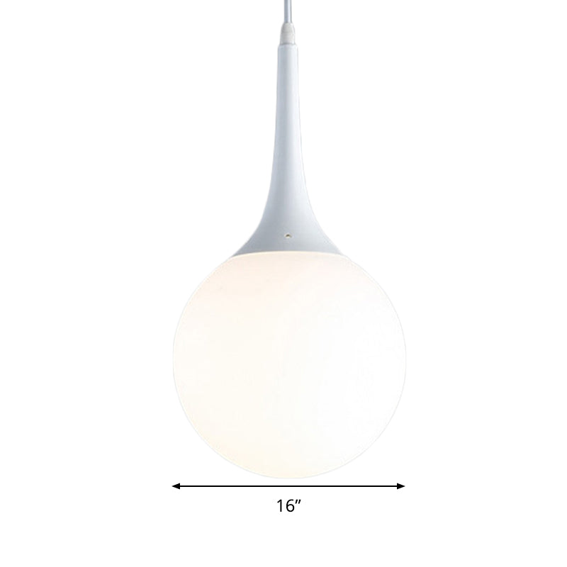 Sophie Contemporary White Glass Globe Pendant Light
