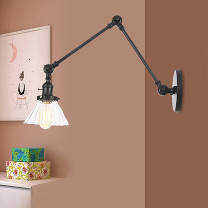 Nova Industrial Cone Glass Wall Sconce