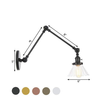 Nova Industrial Cone Glass Wall Sconce