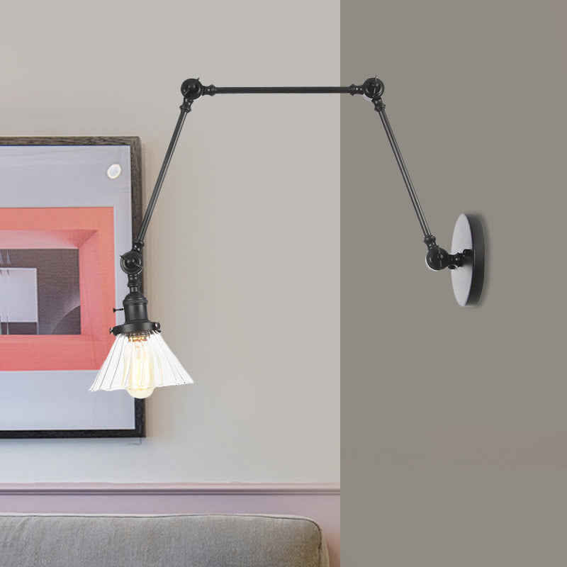 Nova Industrial Cone Glass Wall Sconce