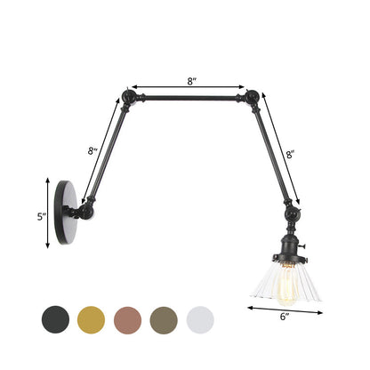 Nova Industrial Cone Glass Wall Sconce