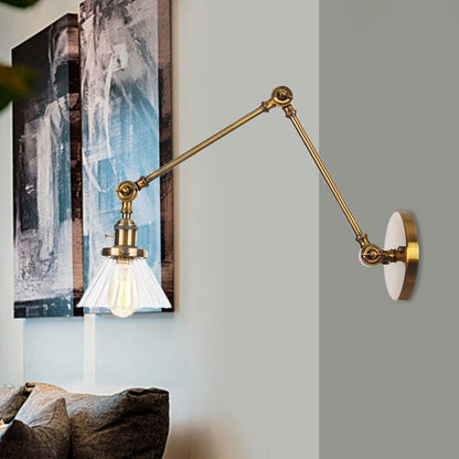 Nova Industrial Cone Glass Wall Sconce