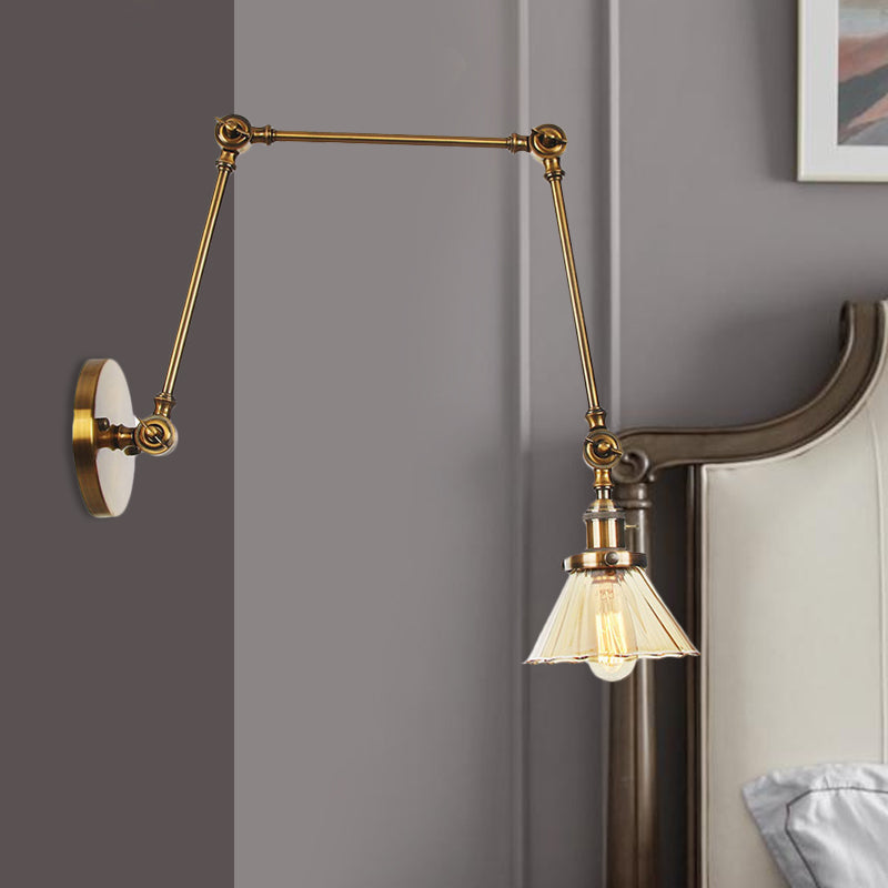 Nova Industrial Cone Glass Wall Sconce