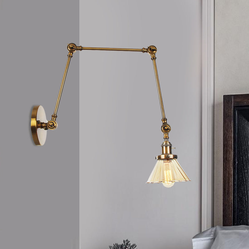 Nova Industrial Cone Glass Wall Sconce