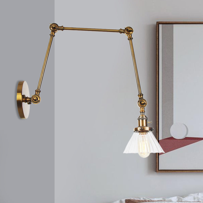 Nova Industrial Cone Glass Wall Sconce