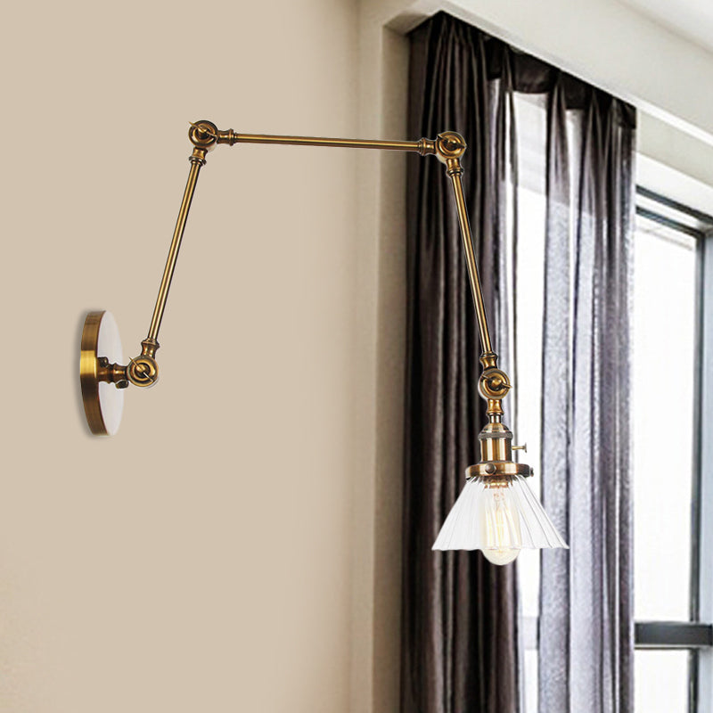 Nova Industrial Cone Glass Wall Sconce