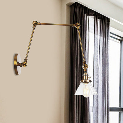 Nova Industrial Cone Glass Wall Sconce
