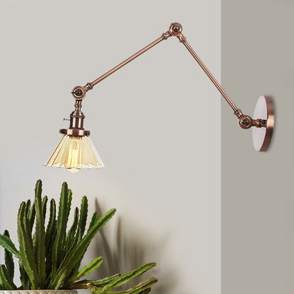 Nova Industrial Cone Glass Wall Sconce