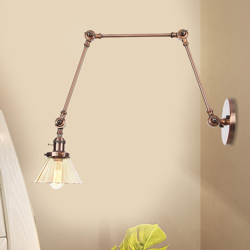 Nova Industrial Cone Glass Wall Sconce
